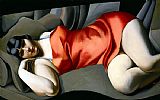 Tamara De Lempicka Famous Paintings - Woman in Red